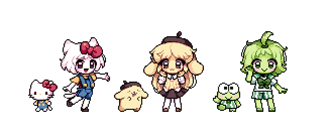 「Sanrio girls??✨ 
#pixelart #サンリオ #Sanrio」|아크네르/アクネル/Arkneruのイラスト