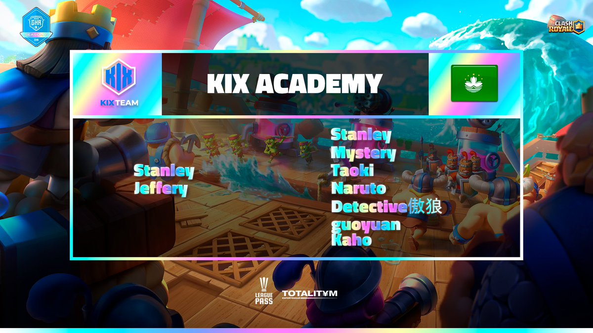 ✨ Let's meet <a href="/KIX_team/">KIX Team</a> Academy!
🗺 Region: EAST

🗣🇲🇾 <a href="/J94_R/">StrongAsMe aka Jeffery</a>
🗣🇲🇴 <a href="/Eunha_CR/">IRyS</a>

👤🇲🇴 <a href="/Eunha_CR/">IRyS</a>
👤🇲🇾 <a href="/mystery_cr/">Mystery✨</a>
👤🇹🇼 <a href="/TaokiCR/">Taoki</a>
👤🇹🇼 @Cr_NARUTO666
👤🇹🇼 <a href="/Detective_Calm/">Colin</a>
👤🇲🇾 <a href="/Tanguoyuan1/">Tanguoyuan</a>
👤🇭🇰 <a href="/kixkaho/">uaena_kaho</a>