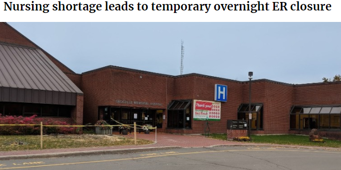 NBNU_SIINB's tweet photo. "If recruitment of nurses is not addressed by the province, there will be more closures in other locations, said Doucet. 'This is just the tip of the iceberg,' she said. 'It's Sackville this weekend, it could be another facility later this week." 

.@TimesTranscript @PaulaNBNU https://t.co/tvaApYqccz