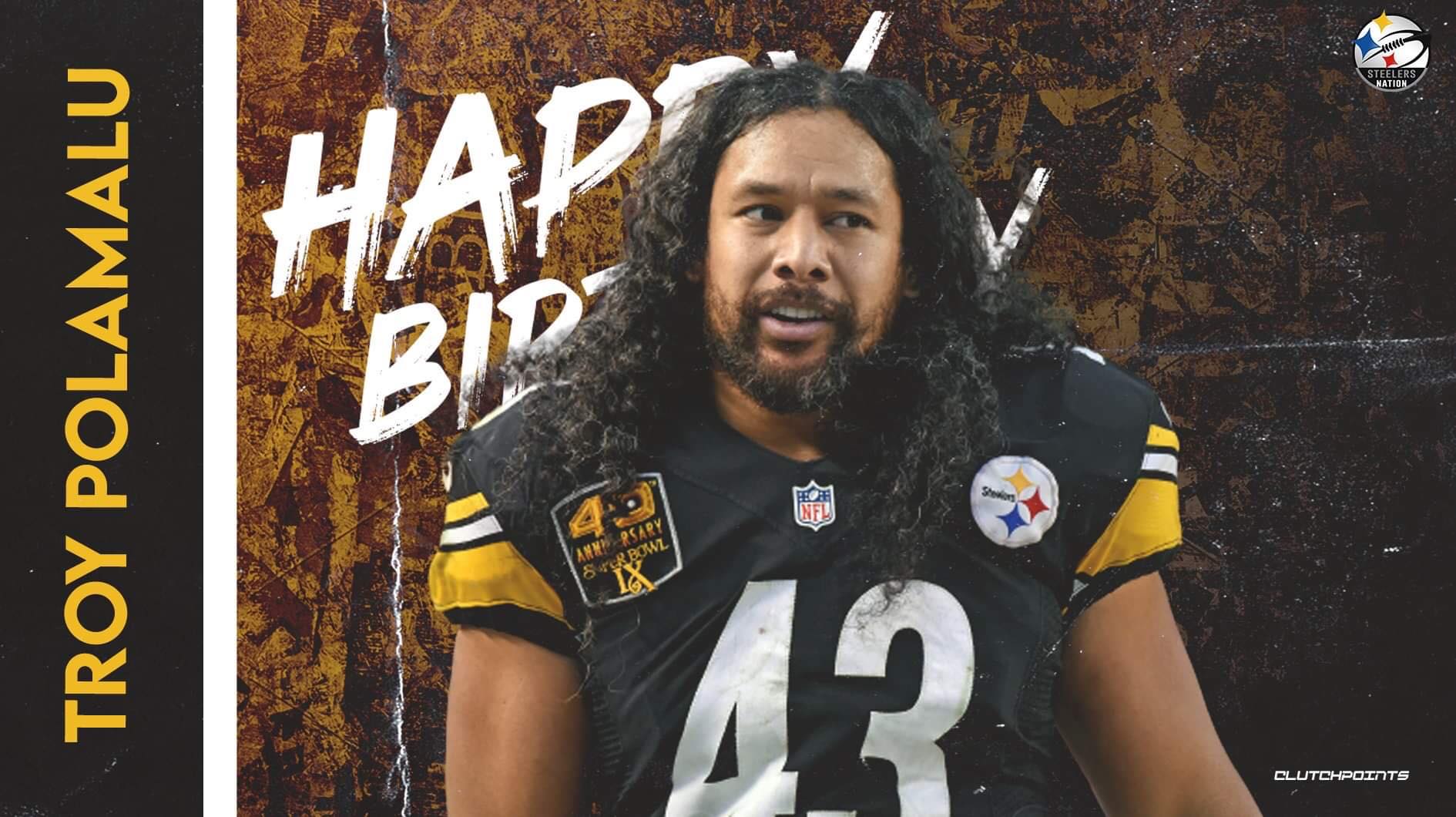 Join us in wishing all the best Steelers legend and 2x Super Bowl champ Troy Polamalu a happy 40th birthday! 