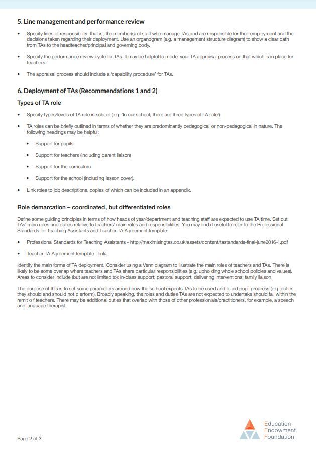 EducEndowFoundn's tweet photo. MAKING BEST USE OF TEACHING ASSISTANTS

This policy template is designed to support schools in specifying a vision for the role, purpose and contribution of teaching assistants (TAs) within schools. 

>>https://t.co/yLs5F2ZoCd https://t.co/GmHZ0w84zH