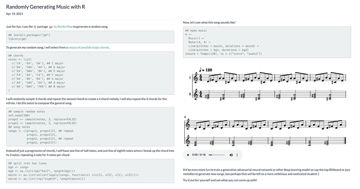 Dr Jean Fan Just For Fun I Use Rstats To Generate A Random Song Not The Worst Thing I Ve Ever Heard Have A Listen Or Try It Out
