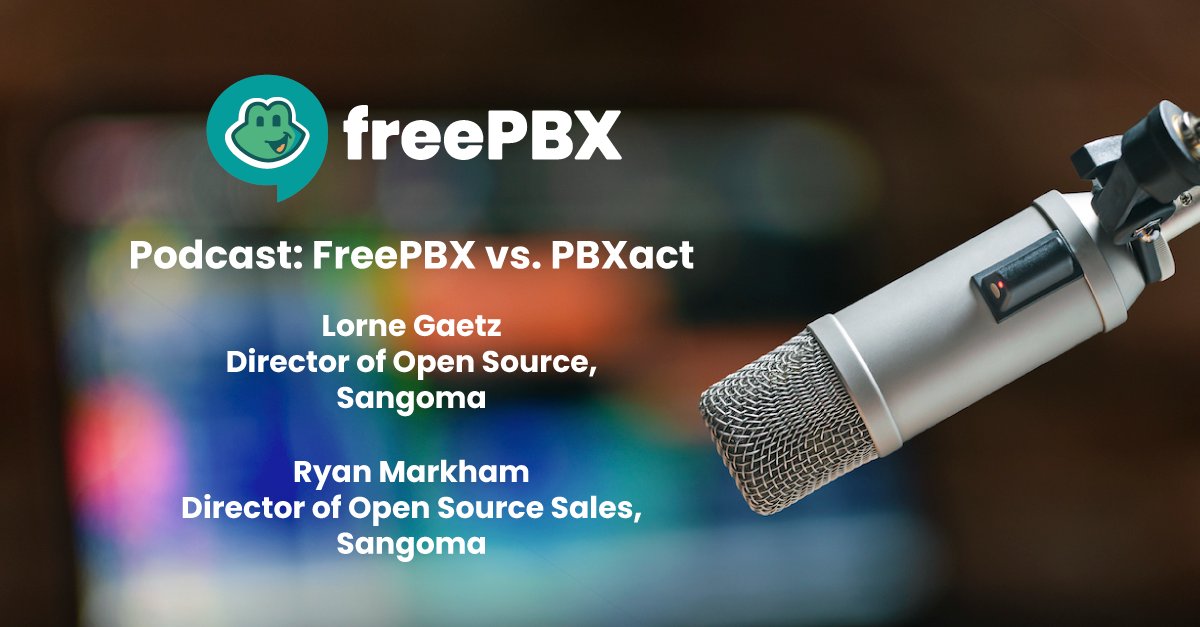 kimosistech's tweet photo. RT @sangoma : RT @FreePBX: What's the difference between #FreePBX & #PBXact? @LorneGaetz & @Markham231 answer this common question in the second episode of our #InsideCommunications podcast series. Listen now at https://t.co/cx3qA8aKt1 https://t.co/1gaa62NG03