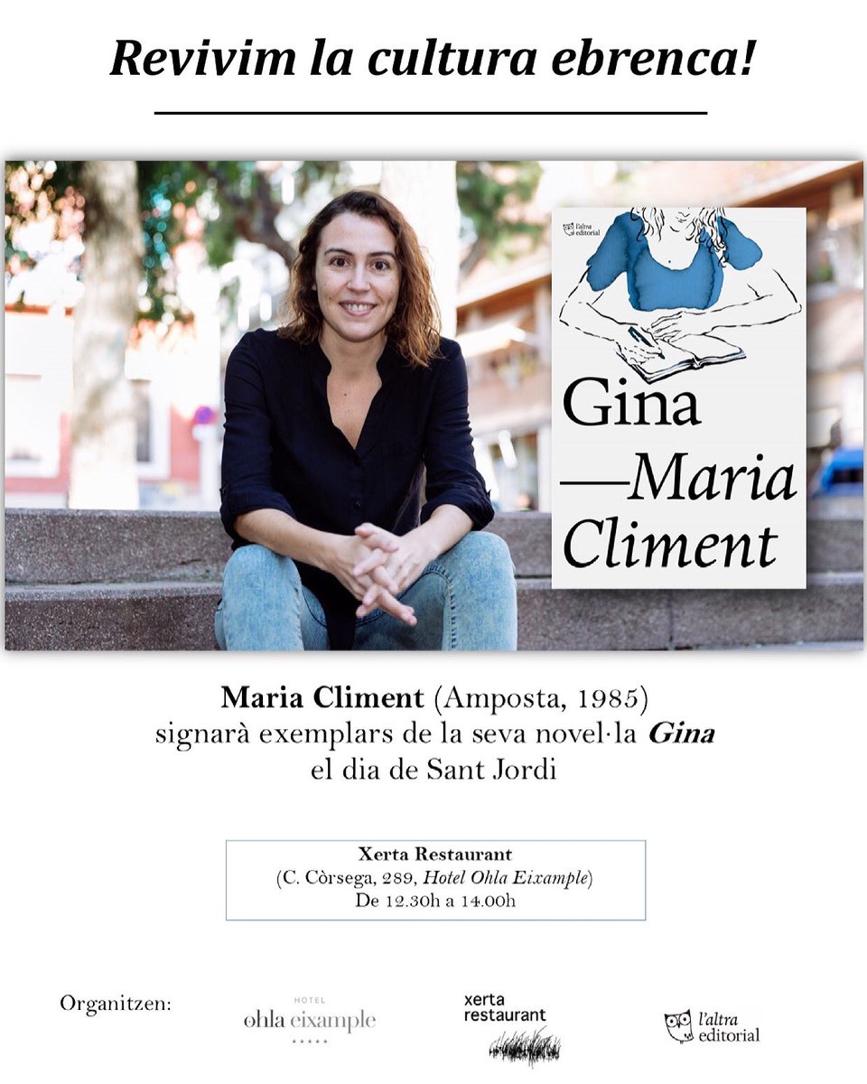 per #SantJordi2021, al #XertaRestaurant revivim la cultura ebrenca amb @_MariaCliment i el seu “Gina” 🌹🐉📖✨