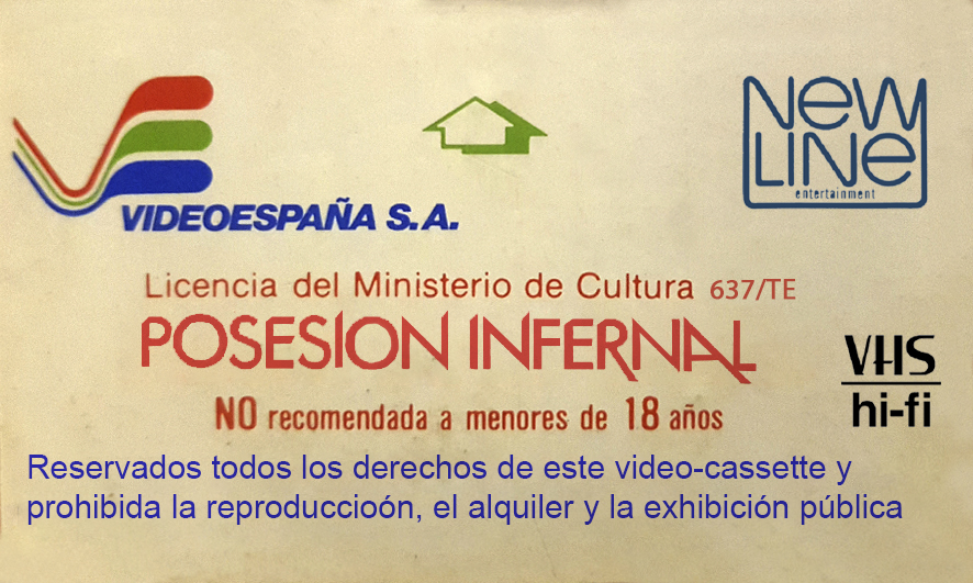 CoversRetro's tweet photo. #vhs  #collectorsvhs #Horrorvhs #Customcoversvhs #Posesioninfernal portada de videoclub original. ( no custom ) Os dejo sus pegatinas restauradas por si las necesitais https://t.co/bsrOo3zYQU