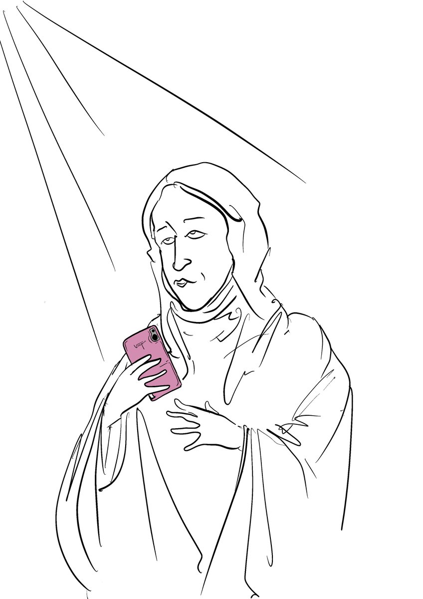 Sainte-Thérèse de LinkedIn (ou Influenceuse recevant la grâce), huile sur toile, 2021.

#Saints #linkedin #corporate #SocialMedia