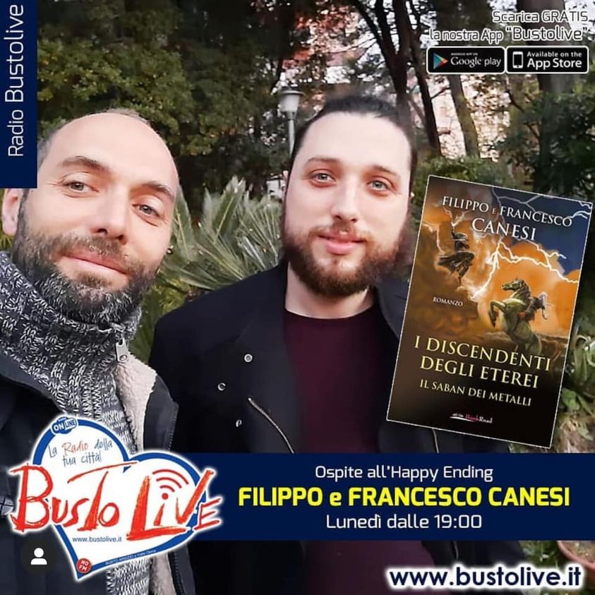 BookRoad_ed's tweet photo. Questa sera alle 19 su Radio Busto Live, Filippo e Francesco Canesi parlano del loro ultimo libro: "I discendenti degli Eterei"! https://t.co/fV0dmaXzcF