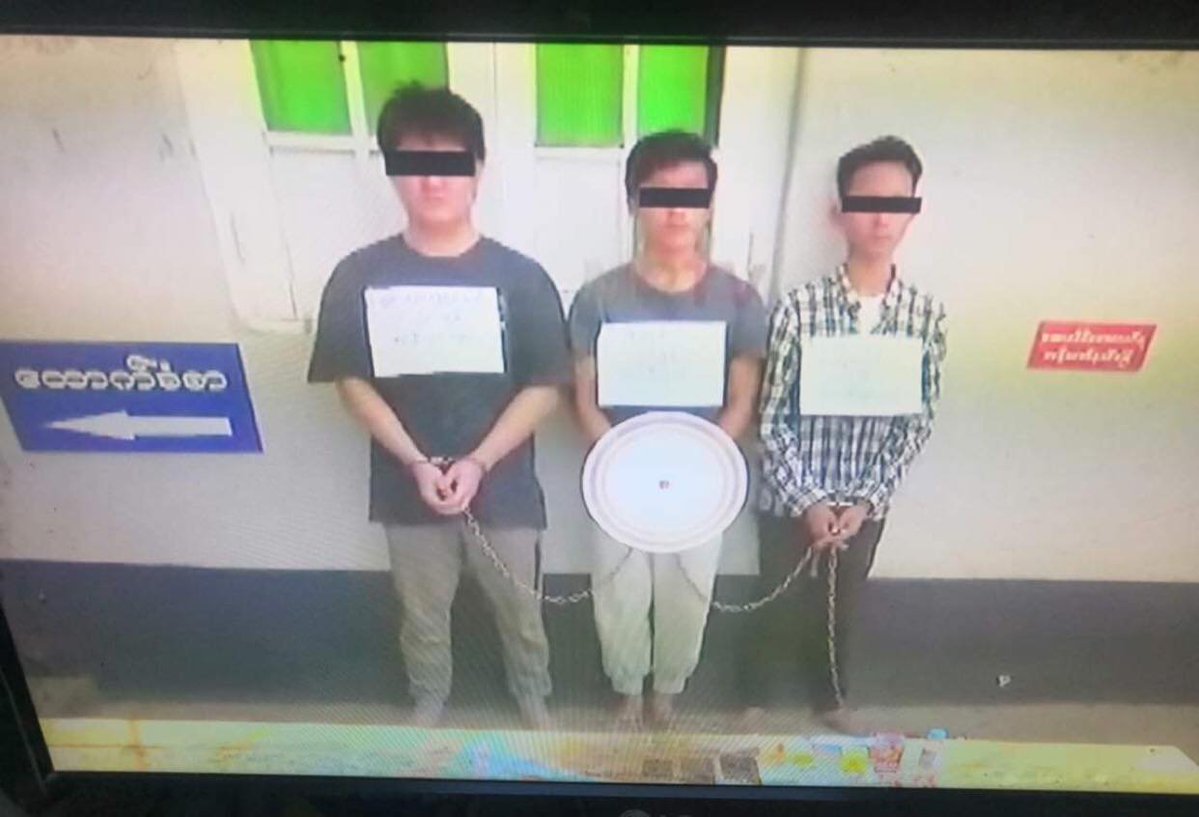 NancyRupa2's tweet photo. Terrorists abducted these 3 universities students at #Pekon on Apr 18 and broadcast them as a criminal on MRTV(military-controlled TV). The reason is that they have medicine in the photo. #Apr19Coup #WhatsHappeningInMyanmar #ReleaseTheDetainees https://t.co/RLhivCIqto https://t.co/Gtisbm4ZqV