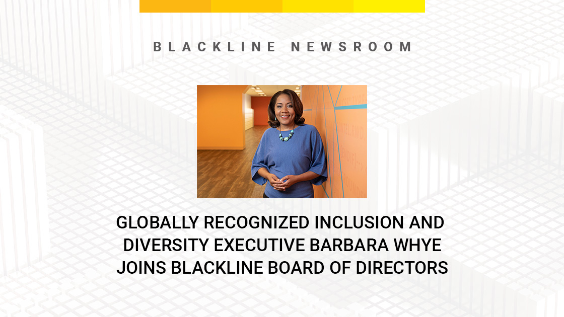 “We look forward to Barbara’s guidance as we advance a culture of inclusion that empowers employees to think, create and serve in a workplace where everyone truly feels they belong.” - BlackLine CEO, Marc Huffman bit.ly/3e9n5wk