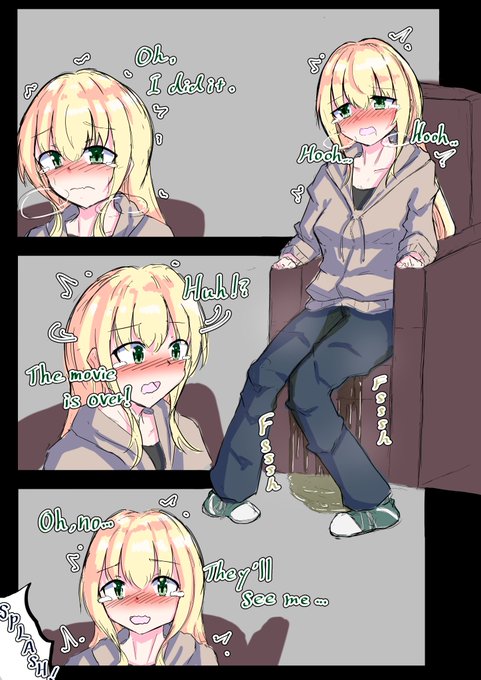 【NSFW】Sister who can't say no to the bathroom during a movie date.
#omorashi 