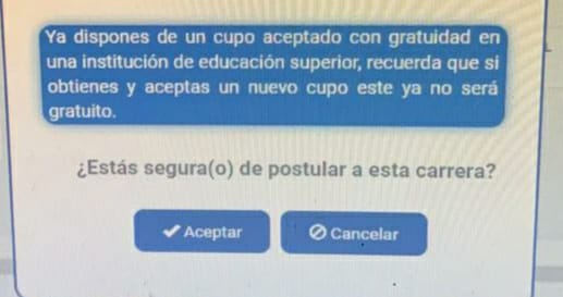 mikarm27's tweet photo. @EduSuperiorEc
Buenos días
Intento postular pero me sale un mensaje en dónde me indican que en caso que obtenga un cupo ese ya no será gratuito.
Anteriormente yo obtuve un cupo, lo acepté pero no aprobé el pre.
No pude seguir con la segunda matrícula debido a problemas económicos https://t.co/PMJq9lKqhc