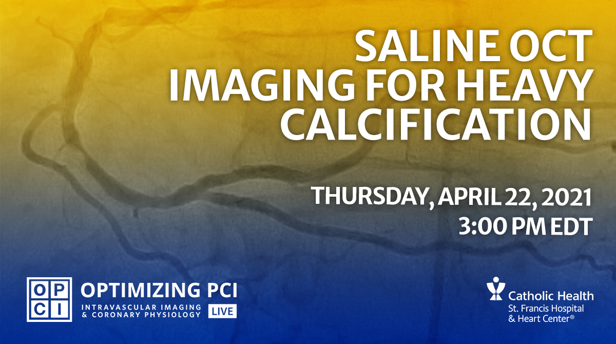 OPCILive's tweet photo. Join us this Thursday @StFrancis_LI for #OPCILive case to watch @ESHLOF and Richard Shlofmitz take you through how to use Saline OCT for PCI of a calcified lesion. @ziadalinyc @DrAllenJ @MaeharaAkiko @djc795 Register here: https://t.co/lHcHc5t1A4 https://t.co/F31Ef5A9NW