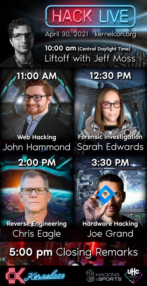 _kernelcon_'s tweet photo. Hack Live is right around the corner.  The schedule has been released so you can plan your day and join in the fun!  More details at https://t.co/aHTnRrV4aT.  We're ready for liftoff 🚀 https://t.co/YRvppDGwg6