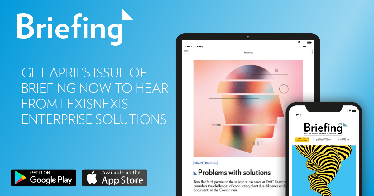 LexisNexisES's tweet image. Great advice in the April issue of @Briefinglegal – “Start with a small project or team – but work on the hardest problem you can find.” Read why:  bit.ly/3aaGjjQ #businessprocessoptimisation #legaltech #innovation #profitability #lawyers