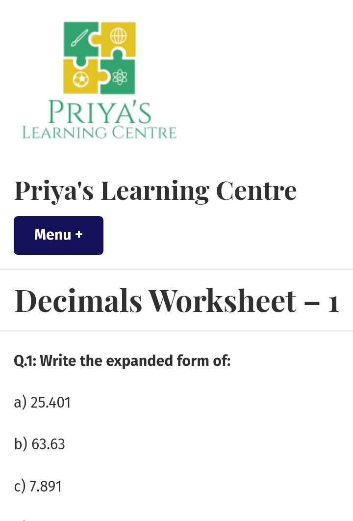 PriyaPrakash11's tweet photo. Decimals Worksheet 👉 https://t.co/WMORDhSq52

#decimals #grade6 #grade7 #practiceworksheets #printableworksheets #expandedform #placevalue #conversions #rupees #paise #kilogram #grams #comparison #compare https://t.co/9XYH0wpBP6