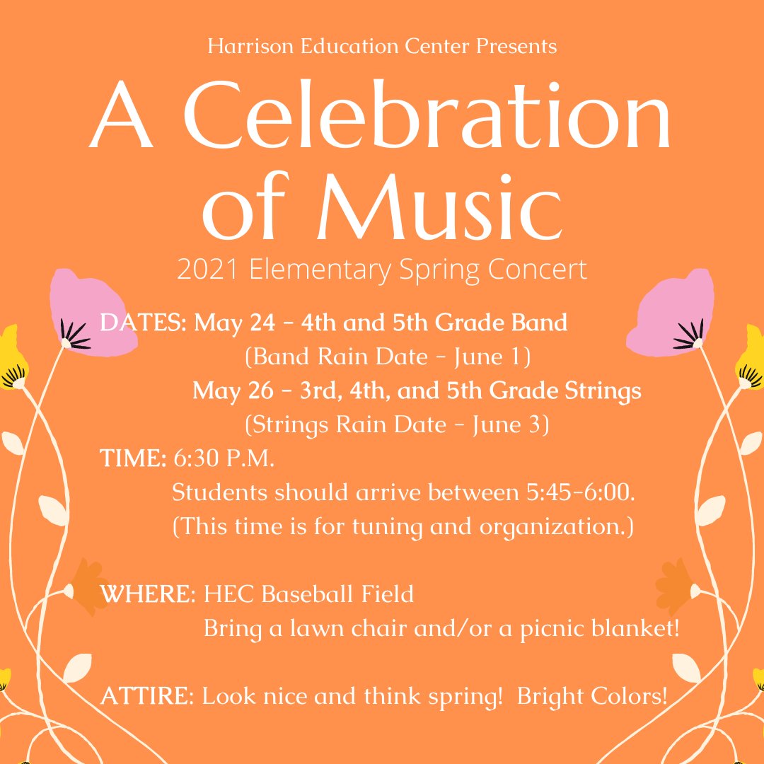 Updated Concert Information for HEC...