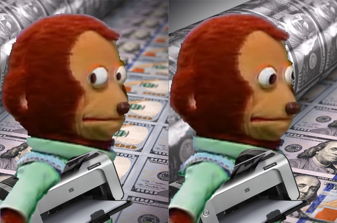 "Dogecoin is just made up money with an infinite supply"

Federal Reserve: