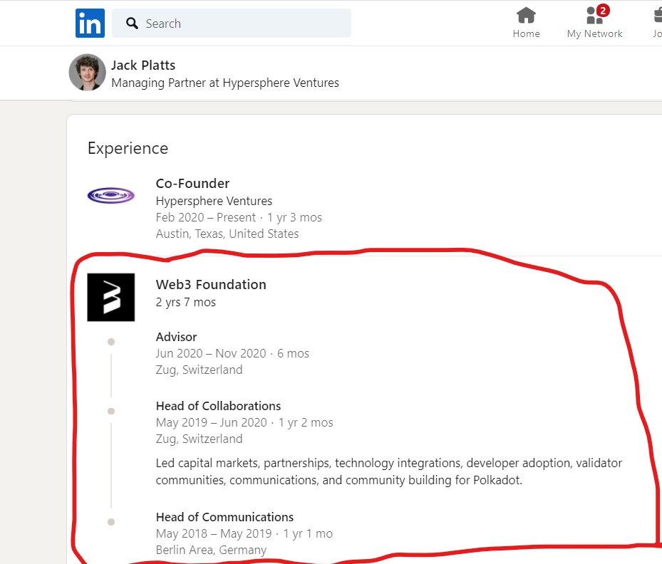(3/11)So who is Jack Platts?He has had an impressive carreer at the  @web3foundation, you know, the one that is driving the Polkadot ecosystem and is handing out the  $Dot grantsHe was head of partnershipsAn investor + advisor for  $AAPX. Interesting to say the least