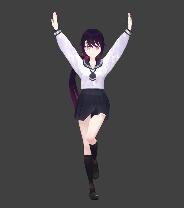 まだ表情モーフも物理演算もないけどうちの子が動いた! やばい・・・嬉しくて泣きそう・・・ 