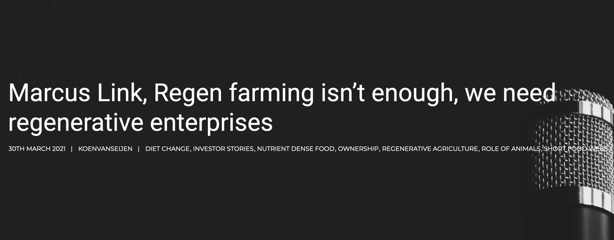 soilmentor's tweet photo. Interesting episode here of @InRegenerative with @KoenvanSeijen and @TheMarcusLink on going beyond #RegenerativeFarming, and the need for regenerative enterprises  🔊 -- https://t.co/sCIb0r9al1 https://t.co/Lhq1JkVJwx