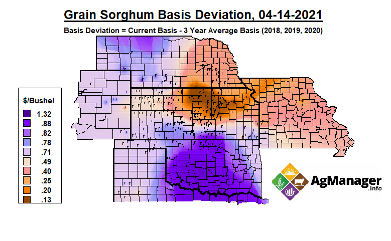 Crop Basis Maps
GIS maps showing this week’s basis and deviation from 3 year average for corn, wheat, soybeans, and milo in the central Plains.
agmanager.info/grain-marketin…