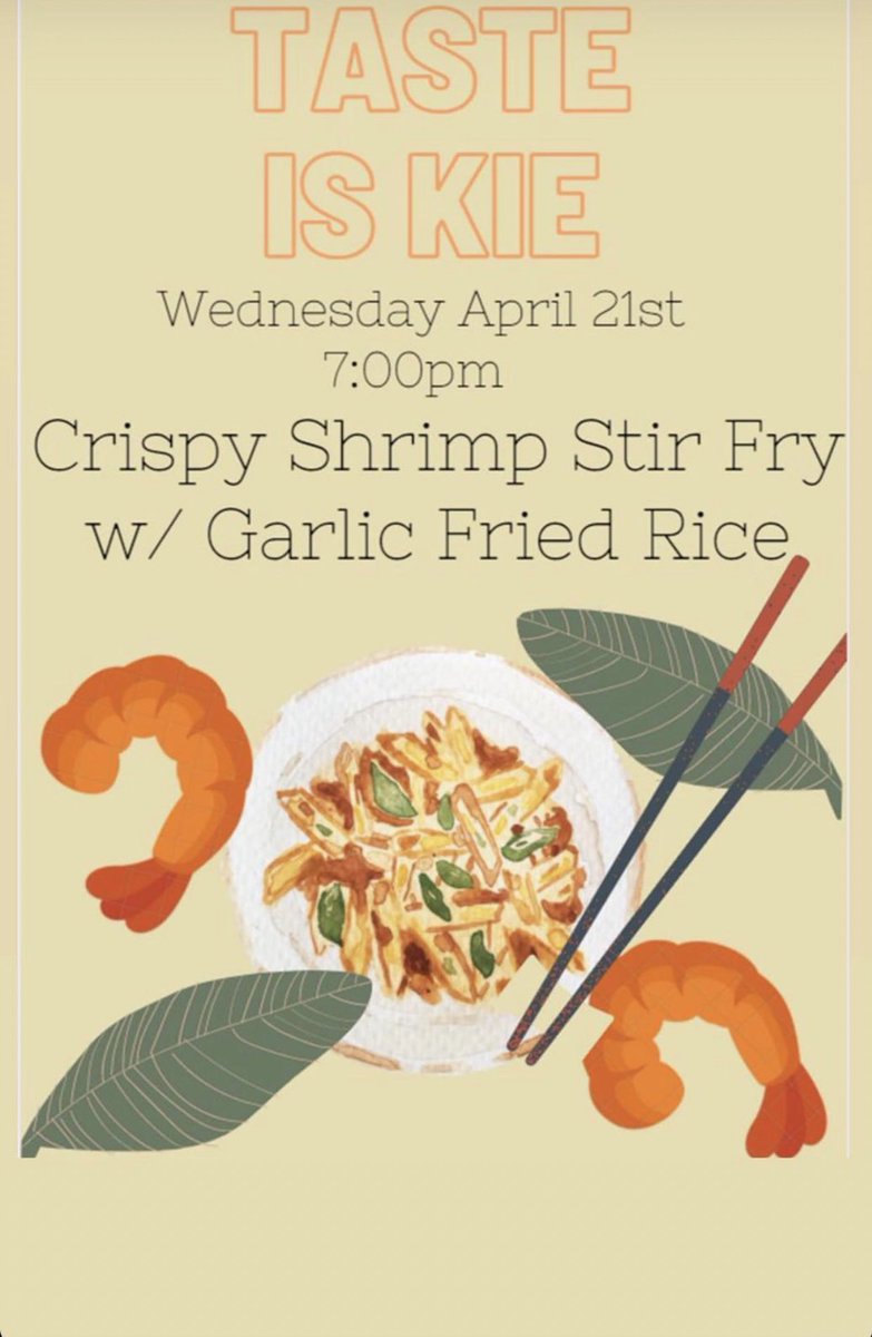 tasteiskie's tweet photo. 👩🏾‍🍳 And I’m back at it! THIS WEEK WEDNESDAY!

Follow @tasteiskie 🍴on instagram for tips and tricks on some of your favorite dishes.

This week, we are making Crispy Shrimp Stir Fry 🍤 w/ Garlic Fried Rice 🧄🍚😋 

Join me Wednesday at 7:00pm ⏰ 

Don’t forget your ingredients ✅ https://t.co/HJogL62hoK