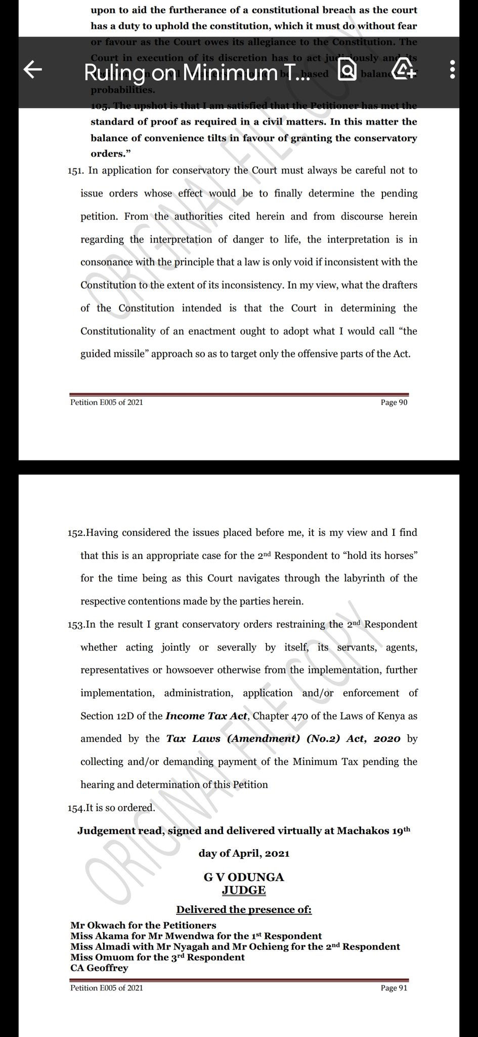 Kevin Wakwaya on Twitter: "In a ruling delivered today, # ...