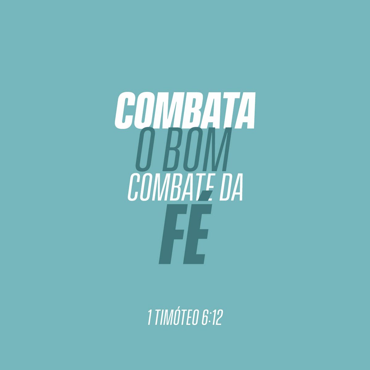 enteu's tweet image. Combata o bom combate da fé. Tome posse da vida eterna, para a qual você foi chamado e fez a boa confissão na presença de muitas testemunhas.

1 Timóteo 6:12