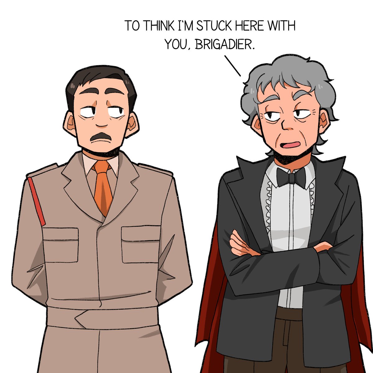 lophial's tweet image. The Brigadier being happy that the Doctor was stuck on earth with him for the meantime gave me so much joy 

#doctorwho #bigfinish @bbcdoctorwho