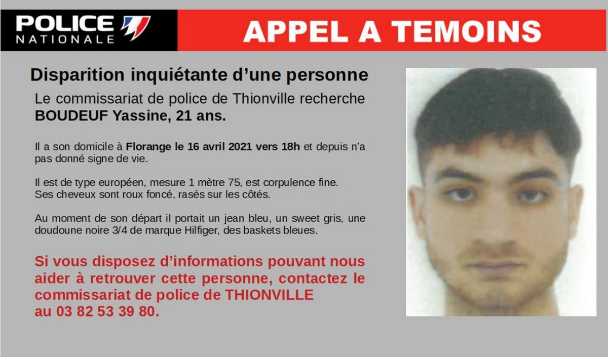 LorraineActu's tweet photo. 🔴 ALERTE INFO
Disparition inquiétante à Florange en #Moselle: Yassine Boudeuf recherché, la police lance un appel à témoins https://t.co/qSgOXJ5LTl via @actufr https://t.co/x0Vz1NpWBW