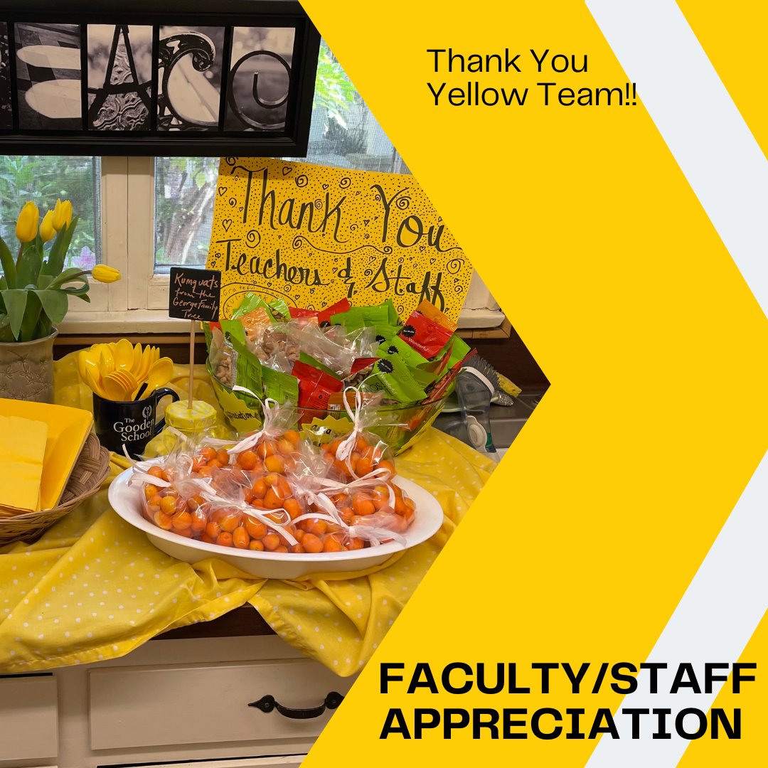 Thank you to the Yellow Team of Gooden School parents who brought our hardworking faculty and staff grab-and-go snacks on Friday, including homemade sweets and homegrown fruit! #FacultyAppreciationWeek #WeAreGooden #grateful #RespectForOthers