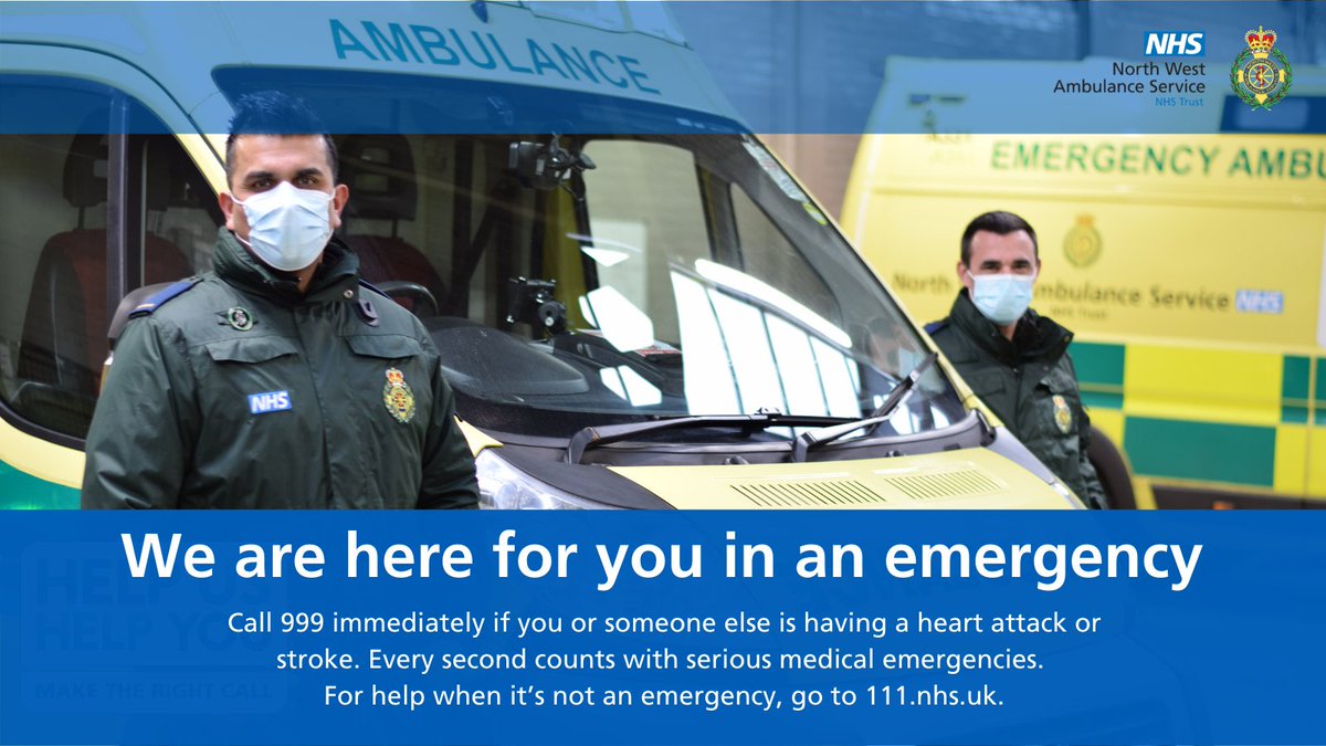 We’re helping lots of patients right now. As we prioritise those who need us the most please bear with us as we may take longer than expected to get there. 

If it’s not an emergency – you should consider other options.

111.nhs.uk can help if you’re unsure .