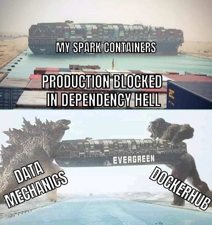 We're releasing our optimized #Docker images for #ApacheSpark at <a href="/DataMechanics_/">Data Mechanics</a> ! 

Blog: datamechanics.co/blog-post/opti…
DockerHub: hub.docker.com/r/datamechanic…

They contain Spark, Scala, Java, Hadoop, Python, and connectors to common data sources. We hope to save you from dependency hell!