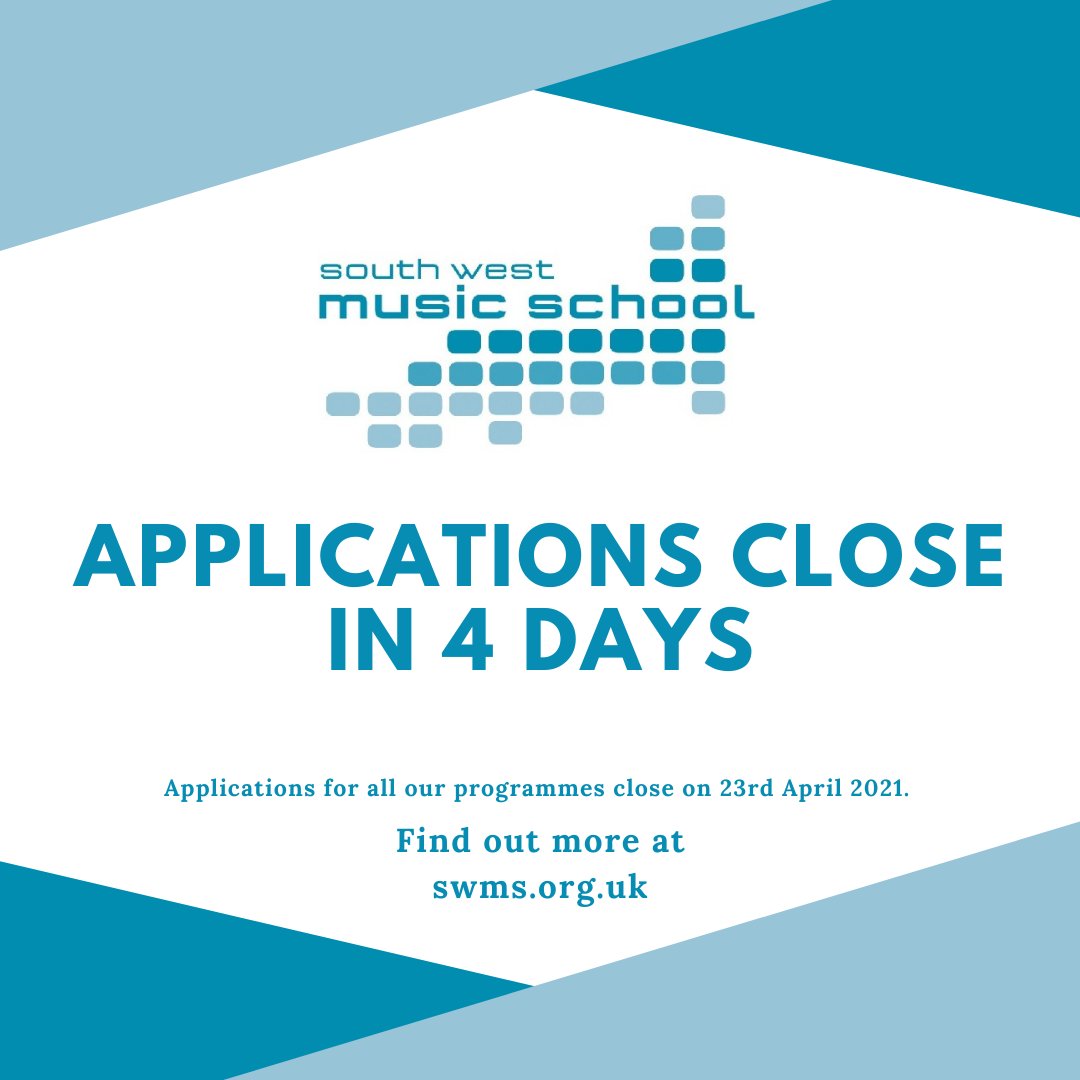 SWMusicSchool's tweet photo. Applications for all our programmes close this Friday! Make sure you get yours in before then... 
#music #ukmusic #youngmusicians #musicapplication #musicschool #application #opportunity #swms #musicians #musiceducation https://t.co/Q9DbducYhL