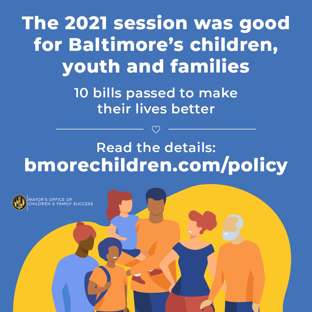 bmorechildren's tweet photo. A week ago the #mdgeneralassembly adjourned for 2021, after passing several bills to make the lives of #mybmore children & youth better. Read more at https://t.co/7LZzIxUmEN. THANK YOU to all who—through their advocacy and their votes—put our young people first! https://t.co/7vpnTsZrQY