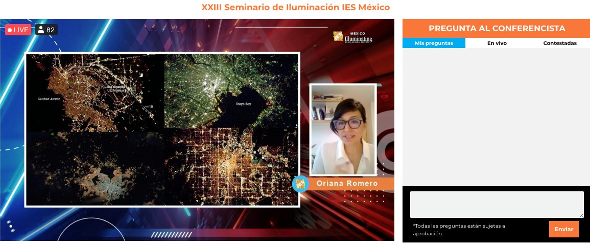 "¿Qué entendemos por iluminación urbana y cuáles son los impactos que tiene en las sociedades?", Oriana Romero (<a href="/oriromeronava/">Oriana Romero Nava</a>)
#SeminarioIES #LightSpeed <a href="/IESseccionmexic/">IES secc mexico</a>