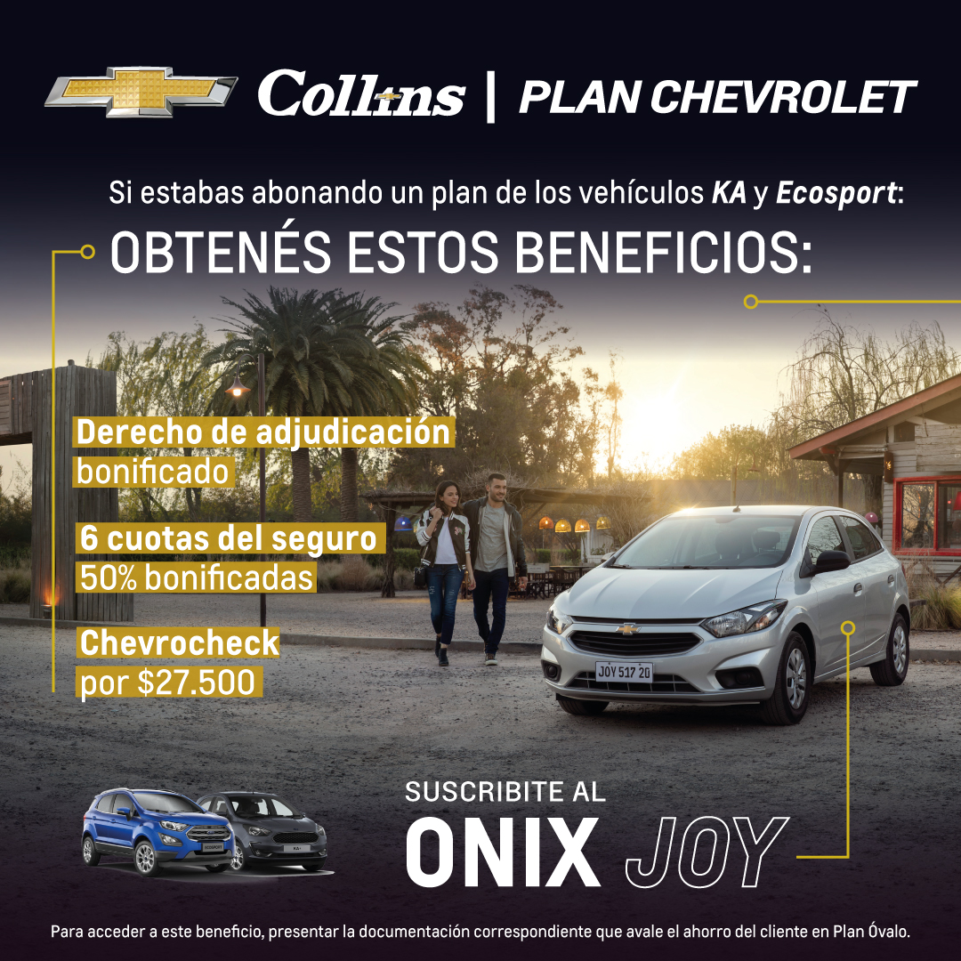 collins_gm's tweet photo. 👉 ¿Estabas abonando un Plan para una Ecosport o un KA?

En Collins te ofrecemos la mejor propuesta! 😍
Ingresá a https://t.co/raNymDzJ6f hoy, envianos tu consulta y un asesor te guiará en los próximos pasos para obtener tu Nuevo Onix Joy! 🚗

#Onix #OnixJoy #plan #ahorristas https://t.co/K1vfp5TbnY