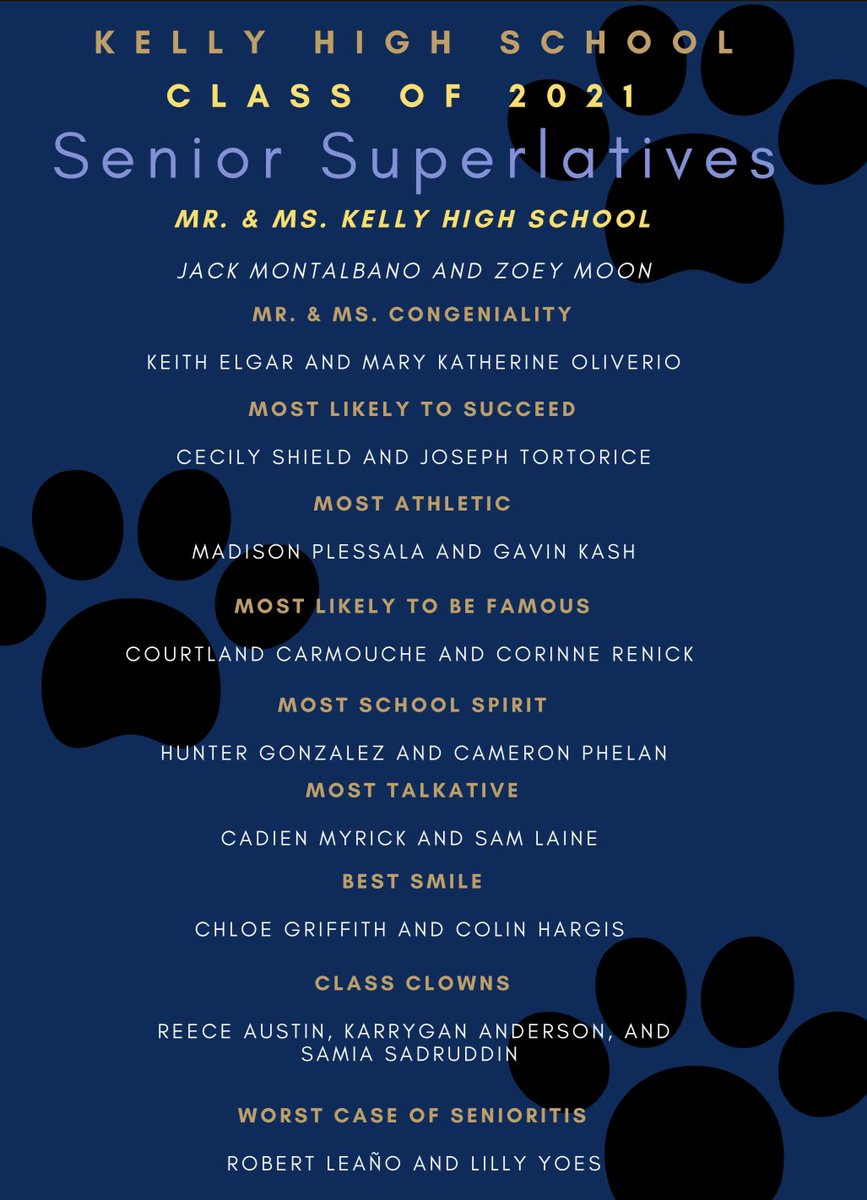 Congrats to the Senior Superlatives! What a wonderful honor!😆🐶