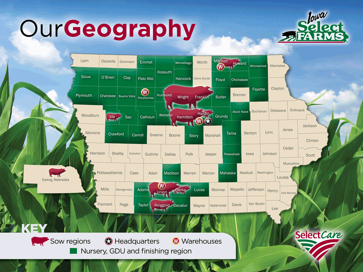 Here's the catch. His empire is mostly based in Iowa so it depends on this lax regulatory environment. He's built hundreds of confinement sheds in more than 50 of Iowa’s 99 counties