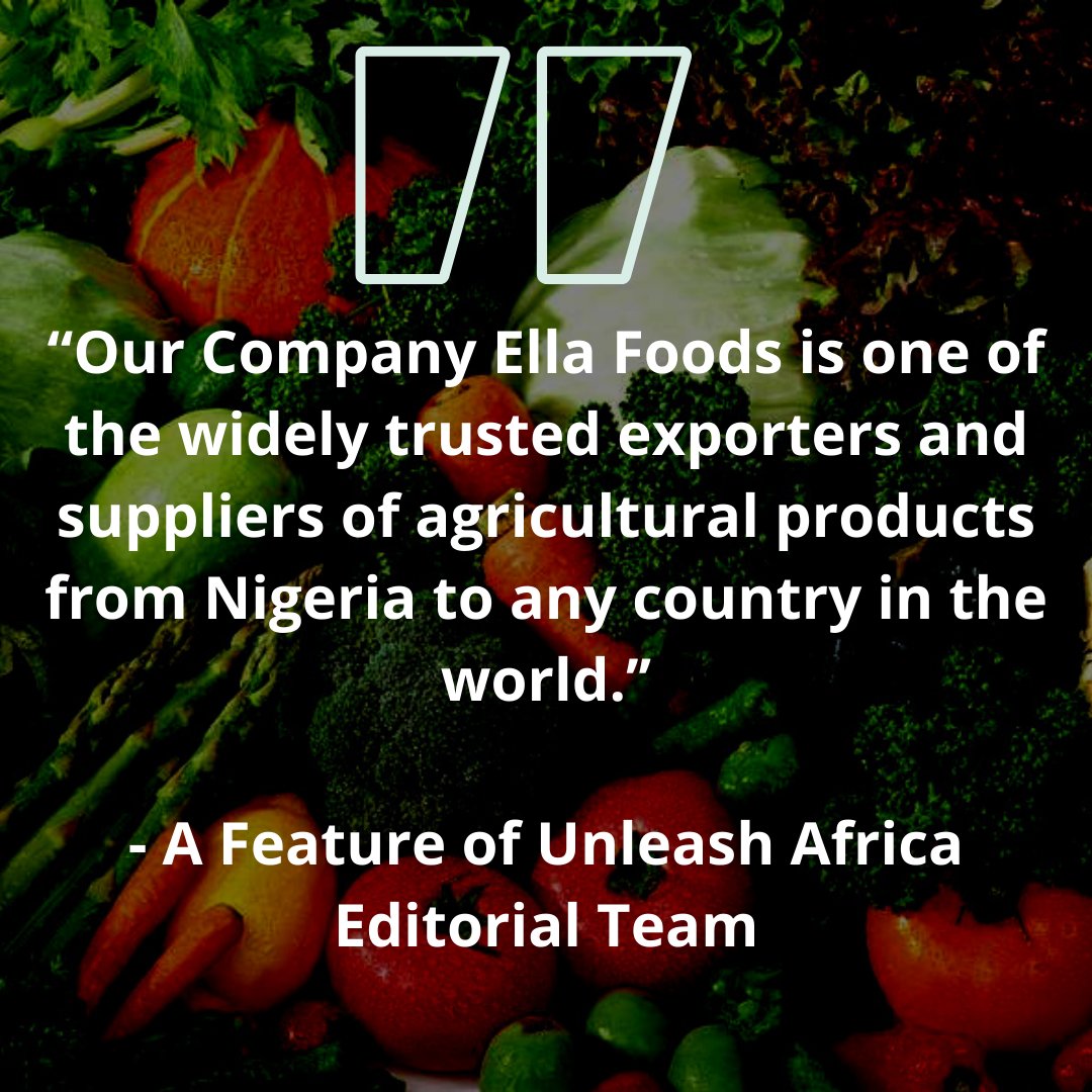 AfricaUnleashed's tweet photo. Read more
https://t.co/yD9PenZGEr
@PaulKagame
@AlikoDangote
@tariyeg
@AubreyHruby
@TheAfricaReport
@AfCFTAUganda
#EllaFoods #Exporter #Africancountries #Globalconsumer #Agriculturalproducts
#UnleashAfrica BM https://t.co/paVkGGQW6K