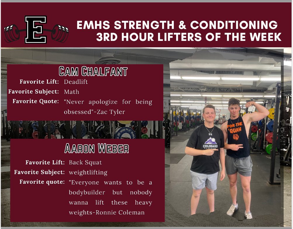 Last weeks 3rd hour Beasts of the Week. Now in the latter end of the season these two went above and beyond and continue to elevate their strength. <a href="/goemhsathletics/">EMHS Sports</a> <a href="/EMHSBaseball/">Edmond Memorial Baseball</a>