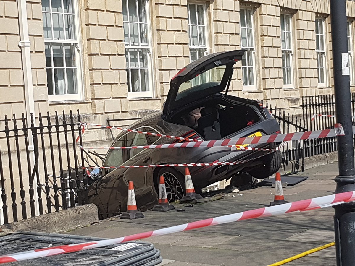 BANES_Fire's tweet photo. Red Watch have attended an RTC persons trapped in Bath City Centre.
Thankfully the occupants were assisted to safety by bystanders prior to our arrival.
@AFRSHicksGate also attended to shore up the building prior to recovery of the vehicle
#Avonfire #NotJustFires #Bath https://t.co/b27IqQrBG5