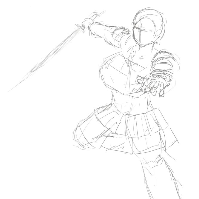 なんかカッコいいポーズ描きたかった 