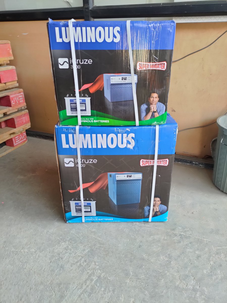 tulsibattery's tweet photo. Luminous iCruze 3000 2.8KVA &amp; Luminous iCruze 4500 4KVA with 2 &amp; 3 Battery setup shipped to Tripura.

 #Tripura #WestTripura #Pune #LuminousInverter #LuminousBattery #LuminousCruze #LuminousiCruze #India #Exide #Amaron #LivFast #LivGuard #Microtek #AmazeInverter #Amaze #Wagholi https://t.co/Qz2MvbzXTS