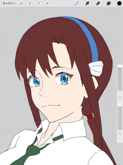 流行りの主線無し瞳を試す。目線の先にはシンジがいるのでサブハイライトの色を初号機カラーにしてる 