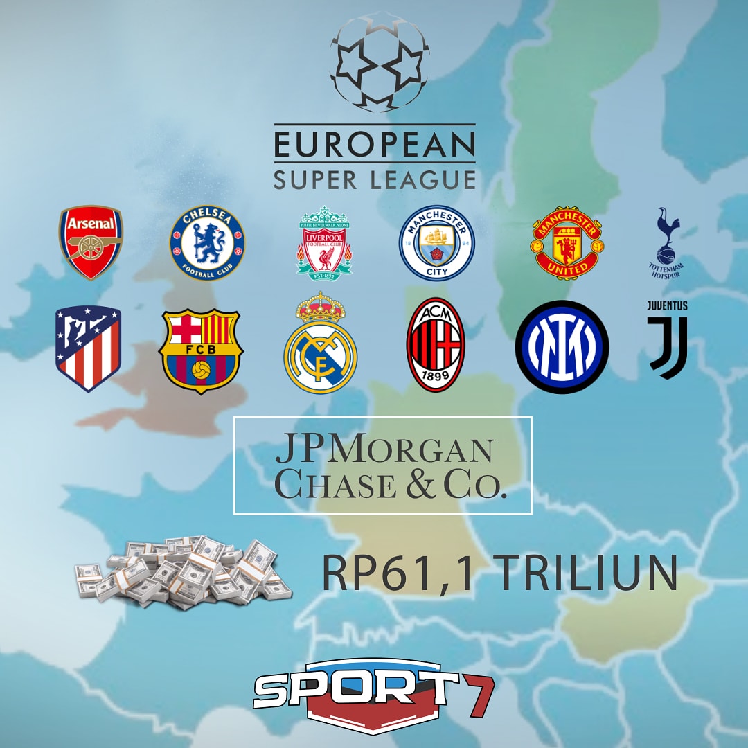 sport7trans7's tweet photo. Investor JP Morgan Chase siap kucurkan dana sekitar 61,1 triliun rupiah, untuk jalankan ESL.

siapa sebenarnya penggagas ESL sampai 12 tim elit Eropa terpincut diajang tersebut?

saksikan selengkapnya di sport7 pukul 00:30WIB

#sport7 #sport7trans7 #saveucl #europeansuperleague https://t.co/r26q3visjT