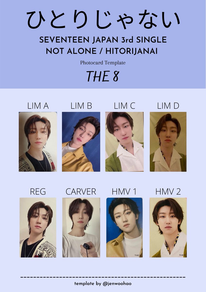 SEVENTEEN PHOTOCARD TEMPLATE NOT ALONE / HITORIJANAI JOSHUA • THE8
