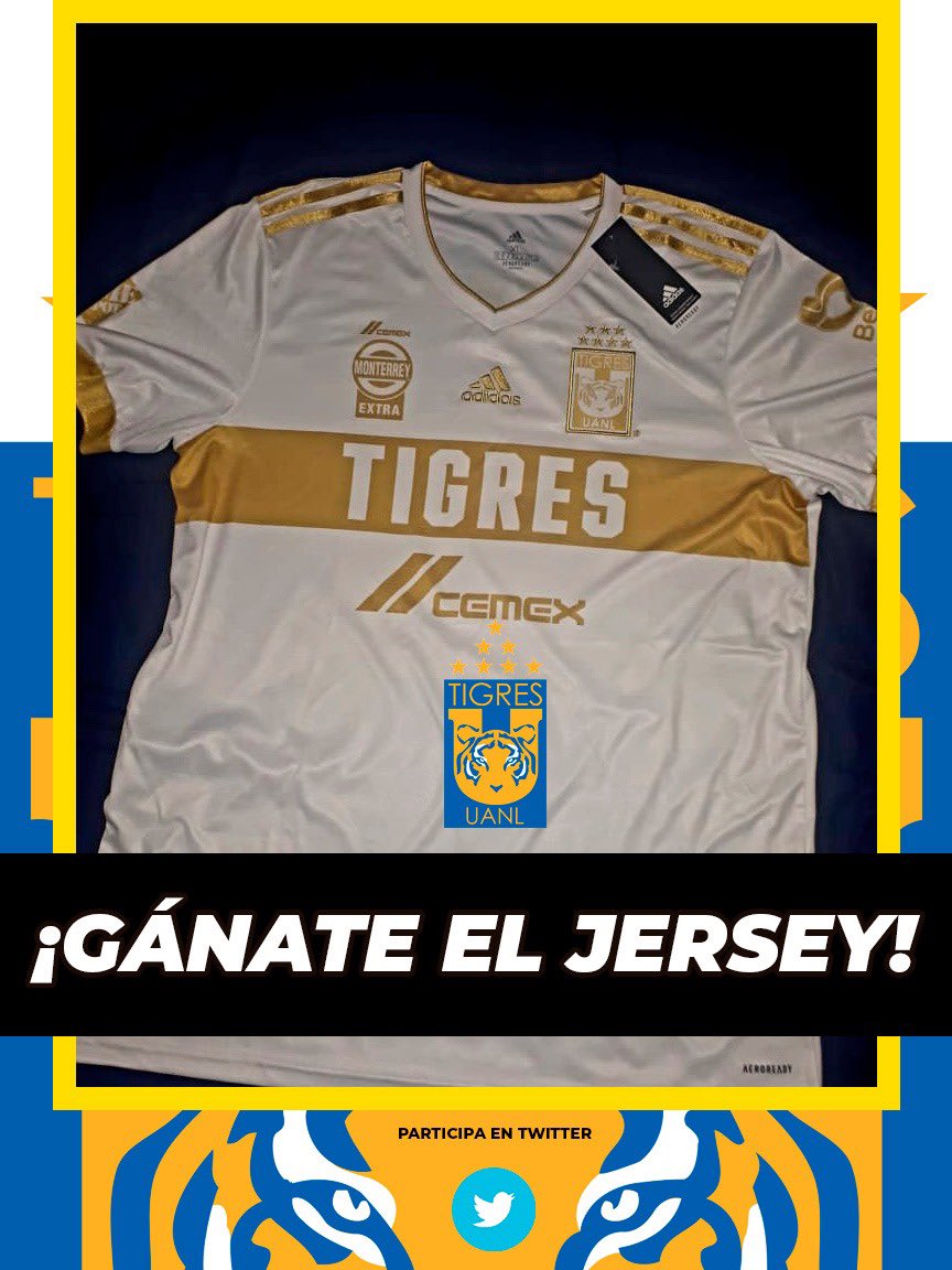 Tigres UANL (@somostigres) on Twitter photo 🚨 GÁNATE EL NUEVO JERSEY 🚨
Participa y gana el nuevo jersey blanco con dorado de #Tigres 🐯💪🏼
Sólo tienes que:
1️⃣ Dale RT 🔄 a este tuit.
2️⃣ Escribe tu pronóstico del #ClásicoRegio 125 aquí 👇🏻
3️⃣ Sígue a <a href="/mty_360/">MTY360™</a>, <a href="/renehr/">(Nahuelista)</a> y <a href="/SomosTigres/">Tigres UANL</a>.
🍀 ¡Suerte! 🍀 🚨 GÁNATE EL NUEVO JERSEY 🚨
Participa y gana el nuevo jersey blanco con dorado de #Tigres 🐯💪🏼
Sólo tienes que:
1️⃣ Dale RT 🔄 a este tuit.
2️⃣ Escribe tu pronóstico del #ClásicoRegio 125 aquí 👇🏻
3️⃣ Sígue a <a href="/mty_360/">MTY360™</a>, <a href="/renehr/">(Nahuelista)</a> y <a href="/SomosTigres/">Tigres UANL</a>.
🍀 ¡Suerte! 🍀