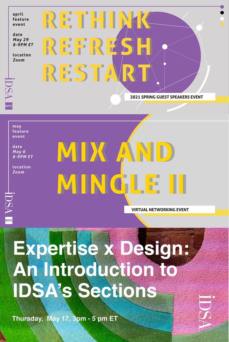 idsanyc's tweet image. Come join us for new and exciting IDSA NYC Chapter events happening in April and May. Everyone Are Welcome!

#design | #industrialdesign | #productdesign | #IDSA | #IDSANYC
