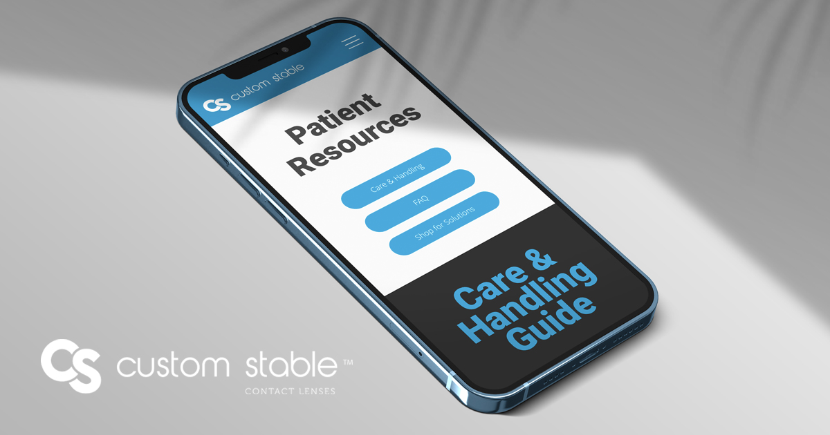 ValleyContax's tweet photo. 👨‍💻 Have you checked out our new Custom Stable patient website?

Your patients can learn more about this special lens, access resources such as the Care and Handling Guide and more...

👉 https://t.co/gjNtKh9NBO 👈 

#customstable
#valleycontax
#contactlens https://t.co/w7k5jgGAVs